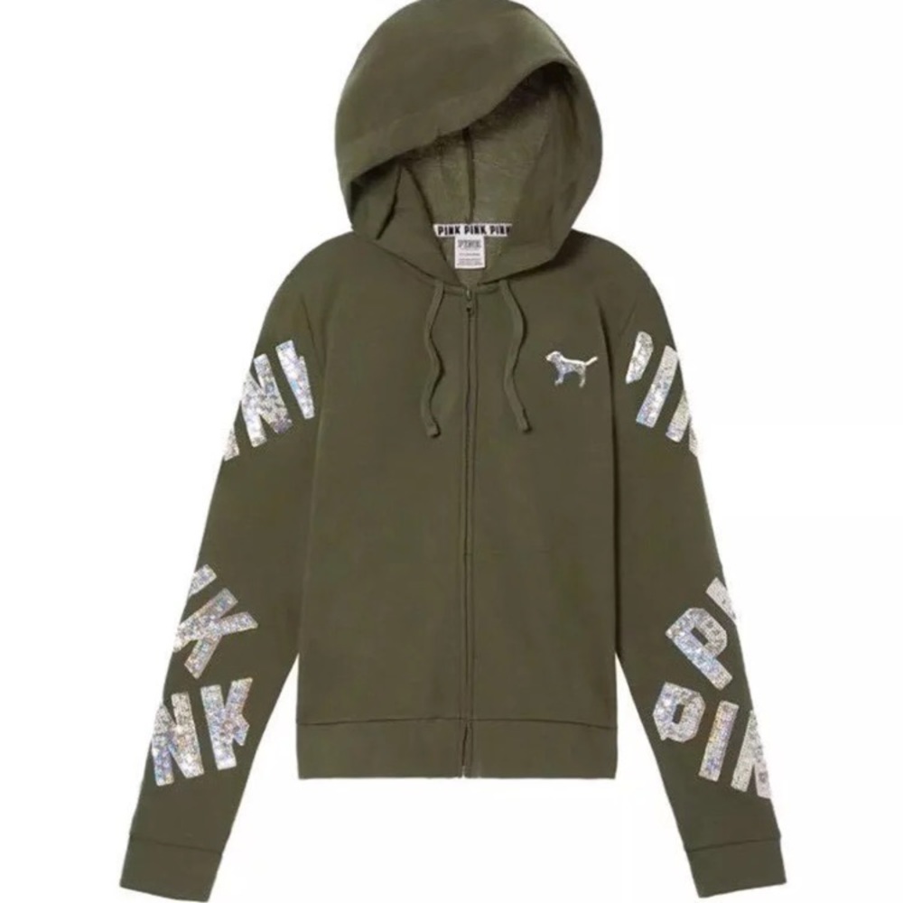 Victoria's Secret Pink Bling Hoodie Full Zip NWT